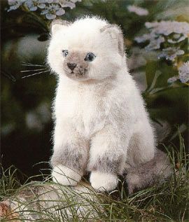 ケーセン Koesen ぬいぐるみ ねそべり猫(大)メインクーン 黒 |木の