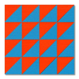 童具館 ケルンモザイク45四角C(1/2直角二等辺三角形 青・橙) |木の