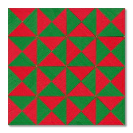 童具館 ケルンモザイク45四角CS(1/4直角二等辺三角形 緑・赤) |木の 童具館 ケルンモザイク45四角CS(1/4直角二等辺三角形 緑・赤) |木の