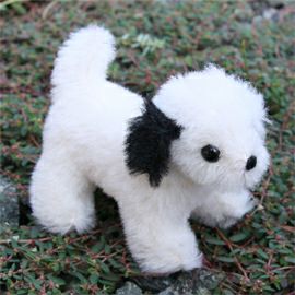 ケーセン Koesen ぬいぐるみ マスコット 犬 白黒 |木のおもちゃ がりとん