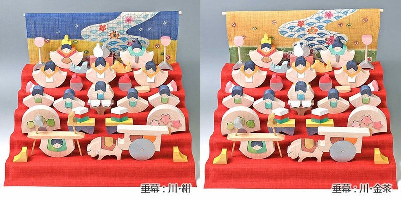 小黒三郎 銀杏びな五段飾り 特製垂幕