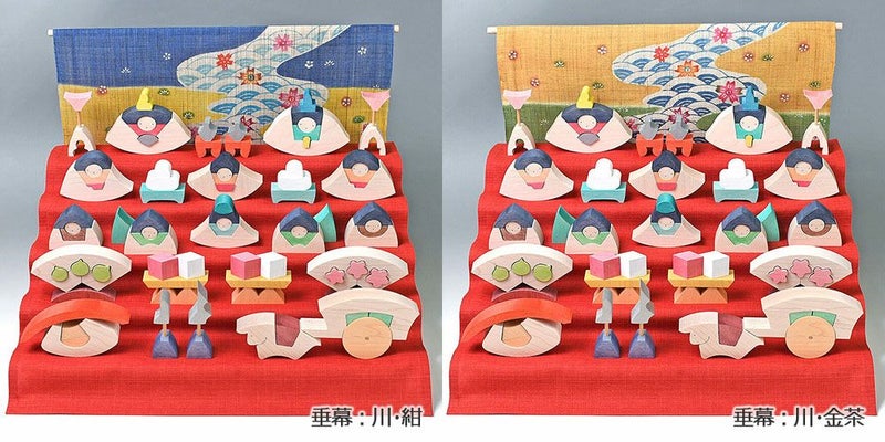 【即納可】小黒三郎 楕円雛五段飾り 特製垂幕