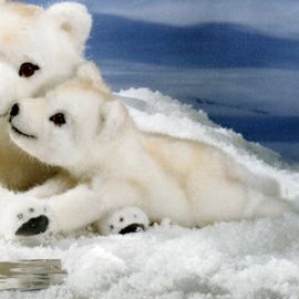 ケーセン Koesen ぬいぐるみ ホッキョクオオカミの子 立ち POLAR WOLF