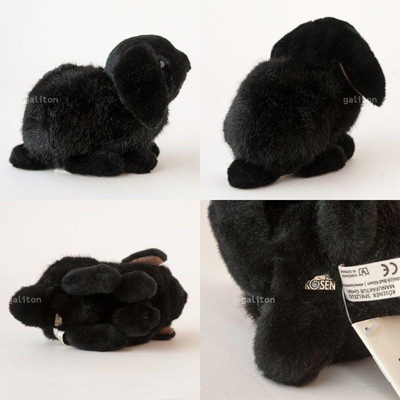 ケーセン Koesen ぬいぐるみ ドワーフロップの子 黒 YOUNG DWARF LOP, BLACK