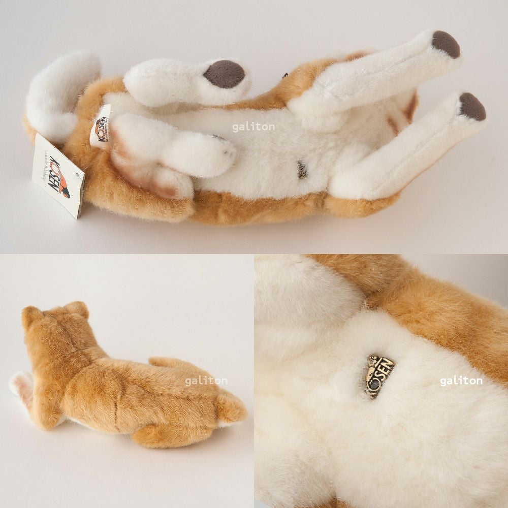 ケーセン Koesen ぬいぐるみ 柴犬 伏せ SHIBA INU, LYING |木の