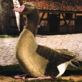 ケーセン Koesen ぬいぐるみ がちょう 茶 GRAY GOOSE