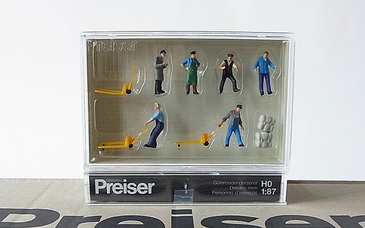 Preiser/プライザー 10255 HO 1/87 配達員と運搬台車