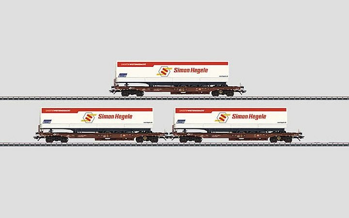 maerklin/メルクリン 47082 コンテナ付低床貨車3両セット