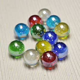 ビン玉❗硝子玉❗置物❗ ビー玉 オーロラマーブル17mm（12個入） |木のおもちゃ がりとん
