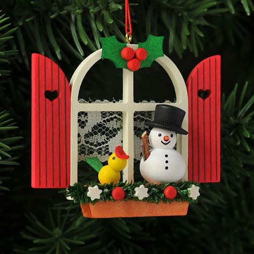 【xmas限定販売】《クリスマスオーナメント》 クリスティアンウルブリヒト Christian Ulbricht クリスマスの窓 雪だるま