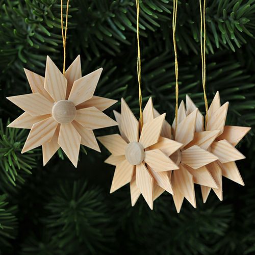 【xmas限定販売】《クリスマスオーナメント》 ウッドチップスターA 4個セット 199204 6.5cm