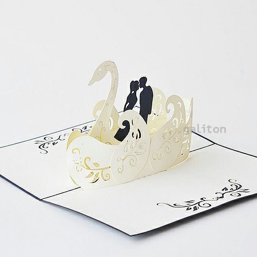 飛び出すカード 白鳥と恋人たち
