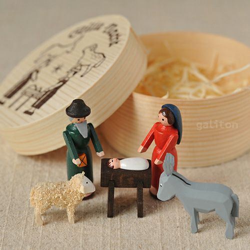 【xmas限定販売】 わっぱ入り キリスト聖誕 動物付 070019