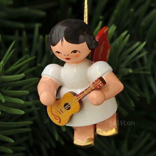 【xmas限定販売】《クリスマスオーナメント》 ウーリッヒ Uhlig 赤い羽根の天使 ウクレレ