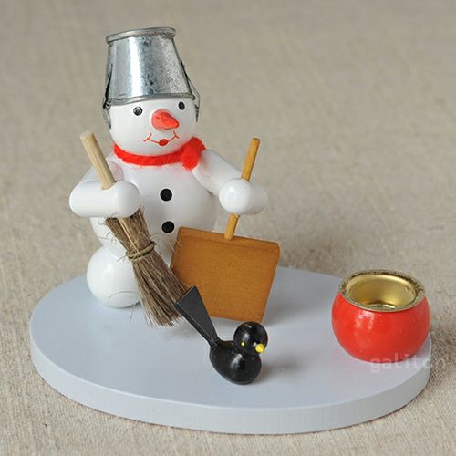 【xmas限定販売】 キャンドルスタンド ほうきを持つ雪だるま 1960181