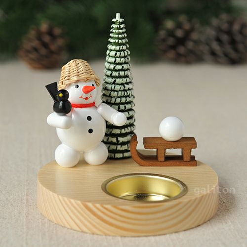 【xmas限定販売】 キャンドルスタンド ソリを引く雪だるま 1960182T