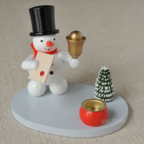 【xmas限定販売】 キャンドルスタンド ベルを鳴らす雪だるま 1960186