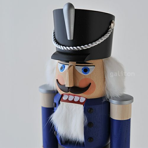 くるみ割り人形 ザイフェナーフォルクスクンスト Seiffener Volkskunst 軽騎兵 青/ナチュラル 112122