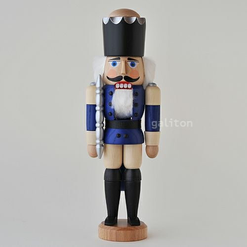 くるみ割り人形 ザイフェナーフォルクスクンスト Seiffener Volkskunst 王様(小) 青/ナチュラル 113112