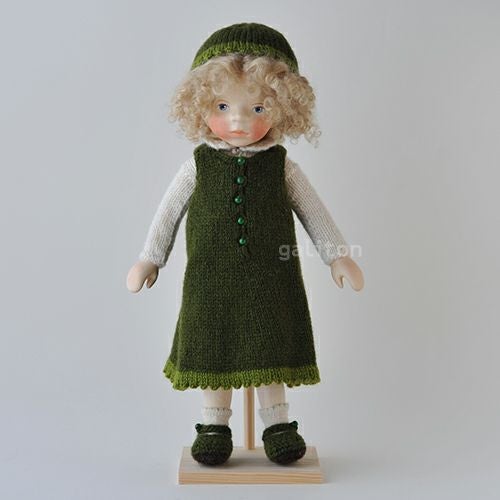 Elisabeth Pongratz ポングラッツ人形 オールウッド H329 緑帽子白セーター緑ニットワンピース