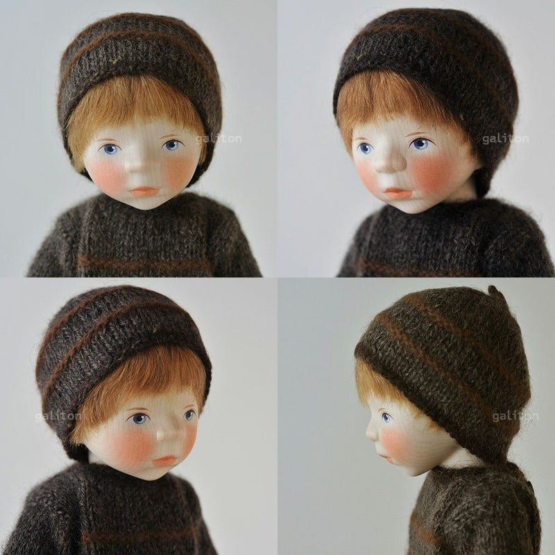 Elisabeth Pongratz ポングラッツ人形 オールウッド H342 茶セーター茶千鳥格子ズボン