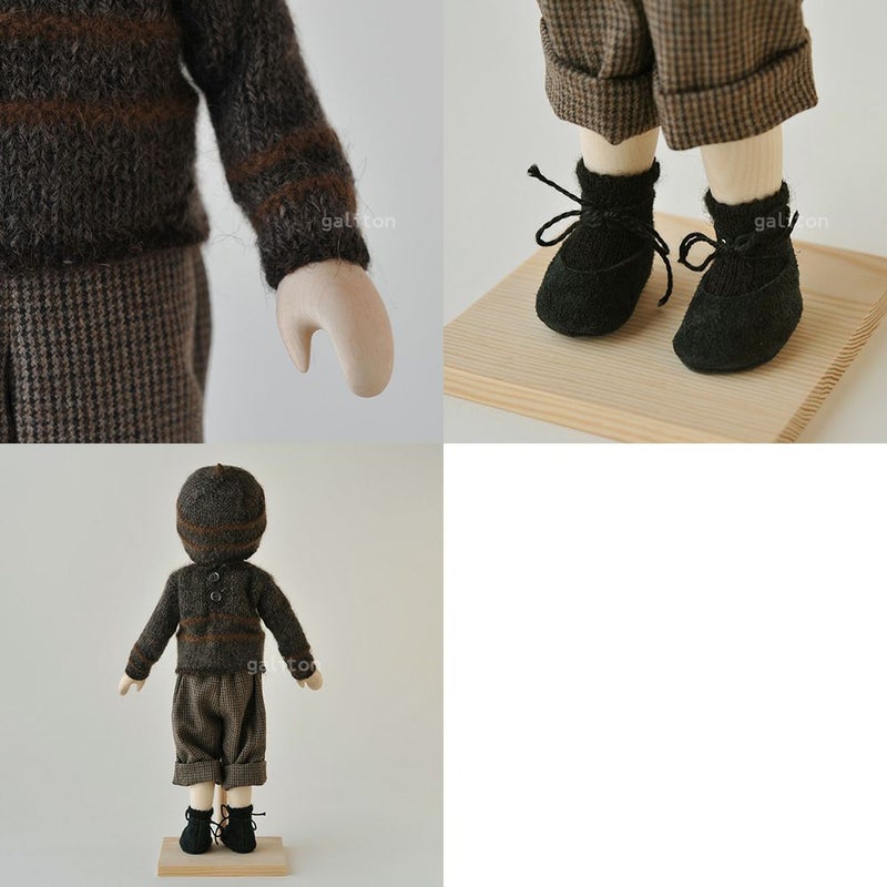 Elisabeth Pongratz ポングラッツ人形 オールウッド H342 茶セーター茶千鳥格子ズボン