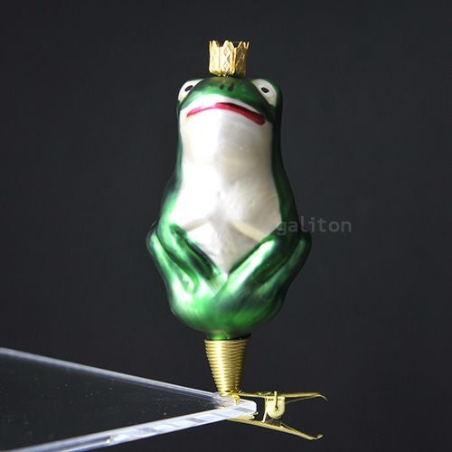 【xmas限定販売】 グラスオーナメント かえるの王様クリップ付 1024