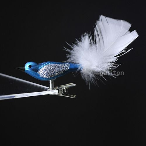 【xmas限定販売】 グラスオーナメント 鳥 青 A0050714
