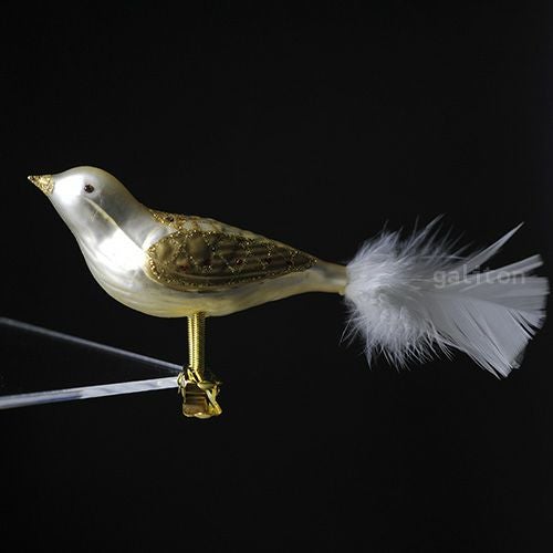 【xmas限定販売】 グラスオーナメント 鳥 金 RA37