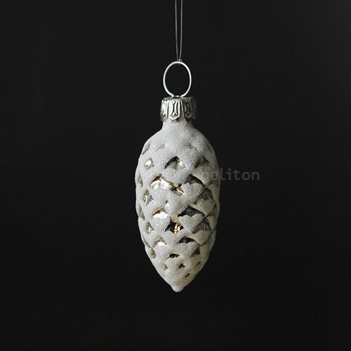 【xmas限定販売】 グラスオーナメント 松かさ（小）銀 RM3152