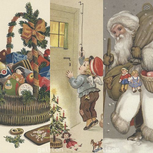 【xmas限定販売】 クリスマスポストカード3枚組Mラメ付