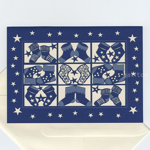 【xmas限定販売】 切抜カード くつした 青