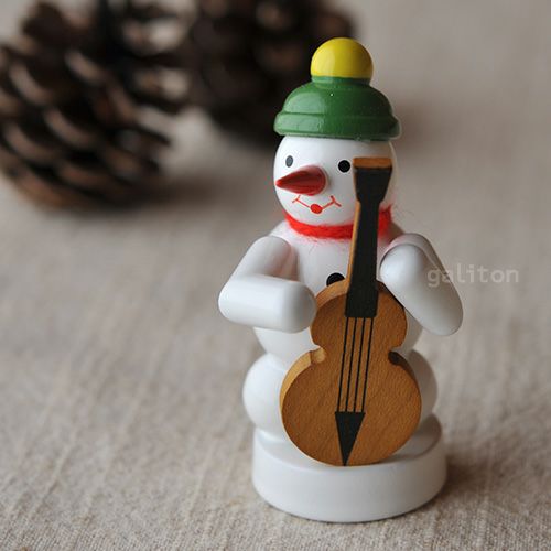 【xmas限定販売】 《ミニチュア》 雪だるまの楽団 コントラバス