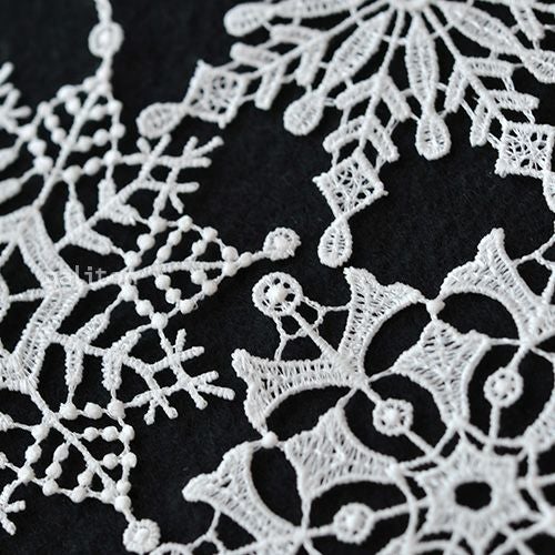 【xmas限定販売】 レースオーナメントセット 雪の結晶 ホワイトA