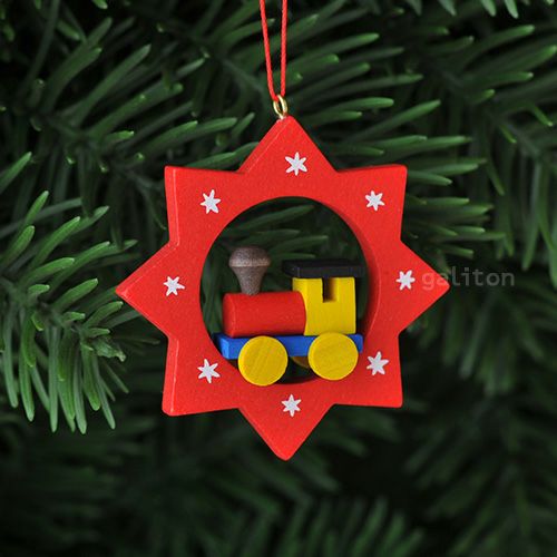 【xmas限定販売】《クリスマスオーナメント》 クリスティアンウルブリヒト Christian Ulbricht 赤い星と汽車