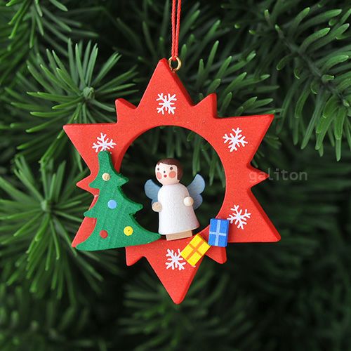 【xmas限定販売】《クリスマスオーナメント》 クリスティアンウルブリヒト Christian Ulbricht 赤い星とツリー 天使