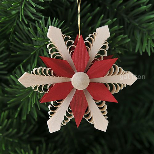 【xmas限定販売】《クリスマスオーナメント》 削り木の星G 赤 199077