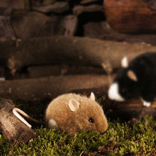 ケーセン Koesen ぬいぐるみ ねずみ 茶白 MOUSE, BROWN-WHITE