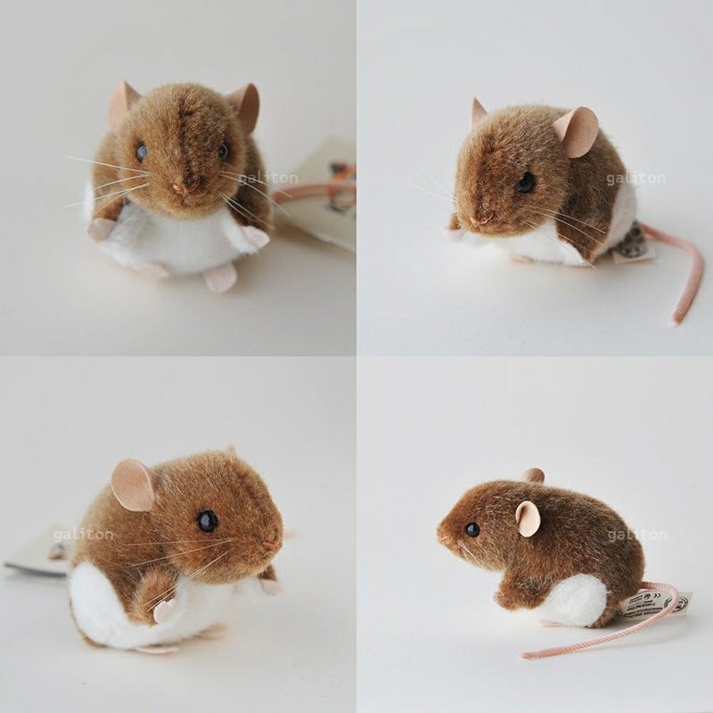 ケーセン Koesen ぬいぐるみ ねずみ 茶白 MOUSE, BROWN-WHITE