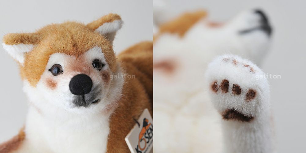 ケーセン Koesen ぬいぐるみ 柴犬 伏せ ソフト SHIBA-INU, LYING |木の