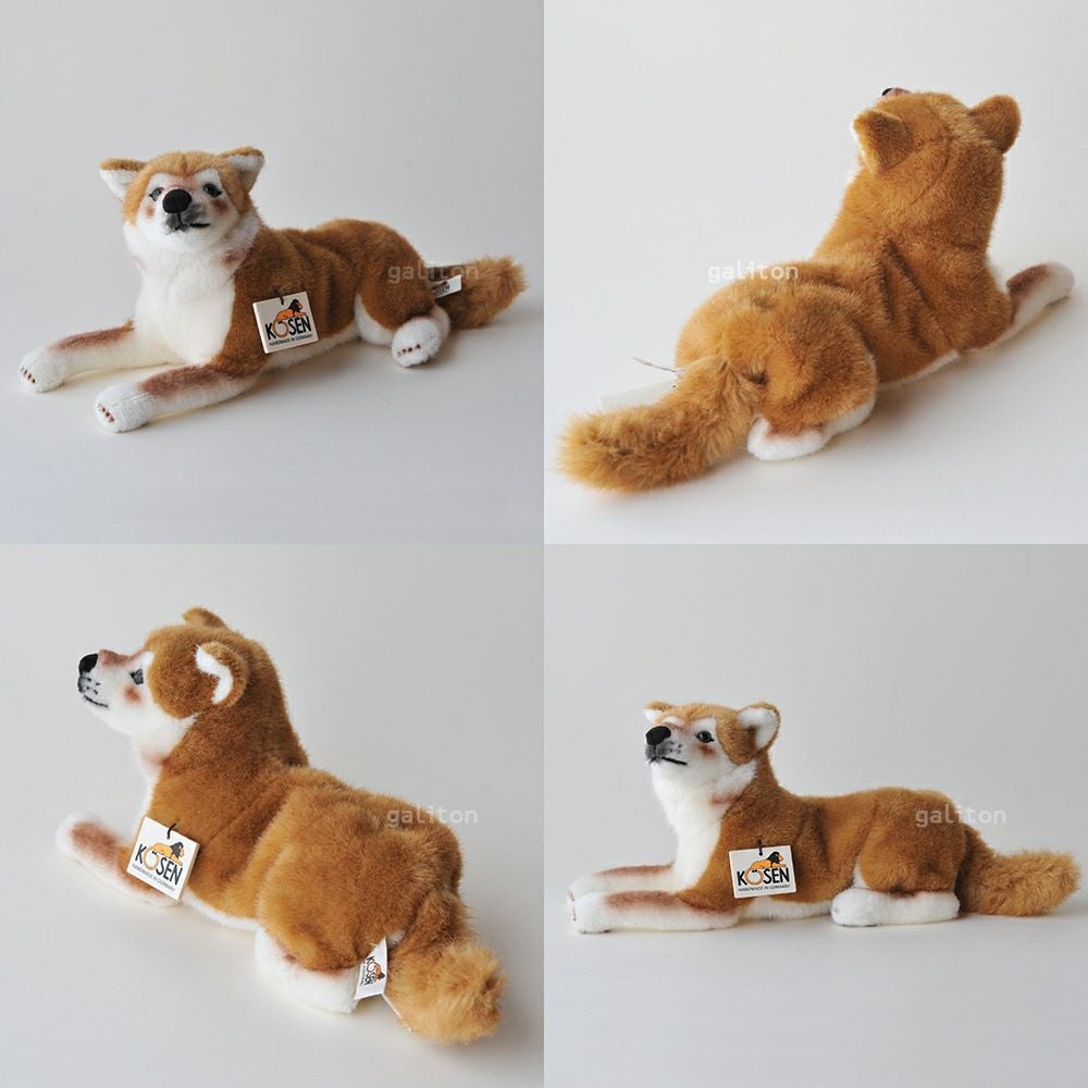 KOSEN 柴犬 ぬいぐるみ 伏せ ソフト ケーセン Koesen ぬいぐるみ 柴犬 伏せ ソフト SHIBA-INU, LYING |木の