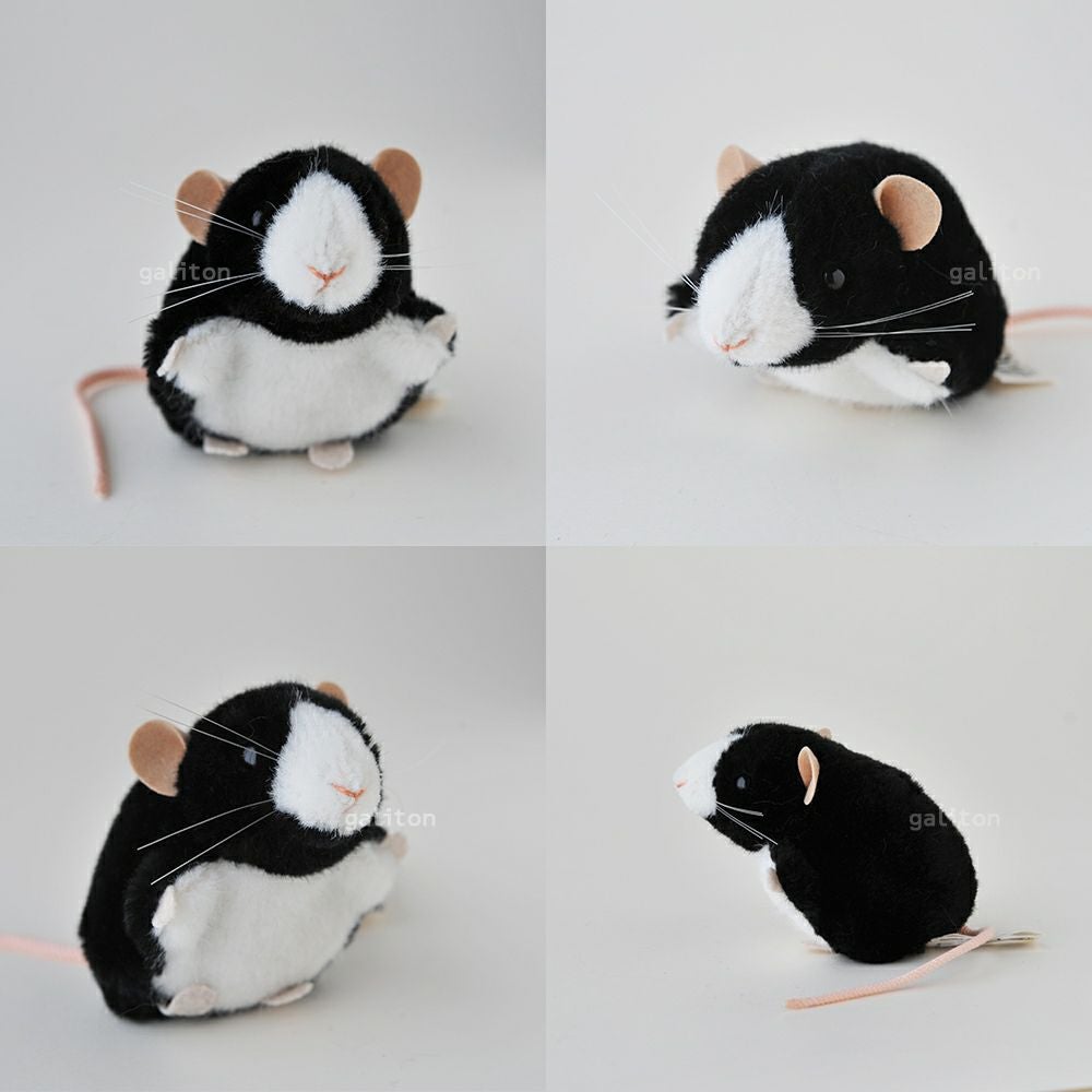 ケーセン Koesen ぬいぐるみ ねずみ 黒白 MOUSE, BLACK-WHITE