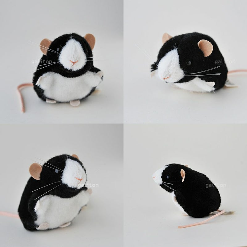 ケーセン Koesen ぬいぐるみ ねずみ 黒白 MOUSE, BLACK-WHITE