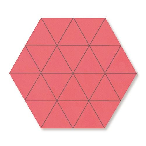 童具館 ケルンモザイク45六角DRW（正三角形 赤明清色）