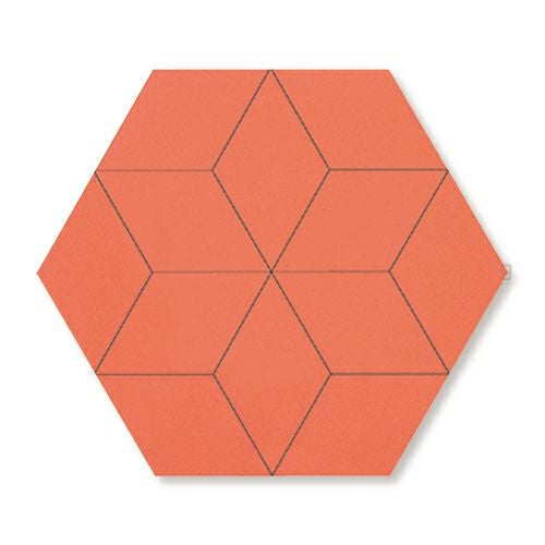 童具館 マグネットモザイク45六角EOW（菱形 橙明清色）