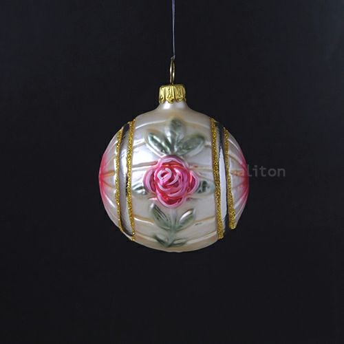 【xmas限定販売】 グラスオーナメント バラと太陽 30009