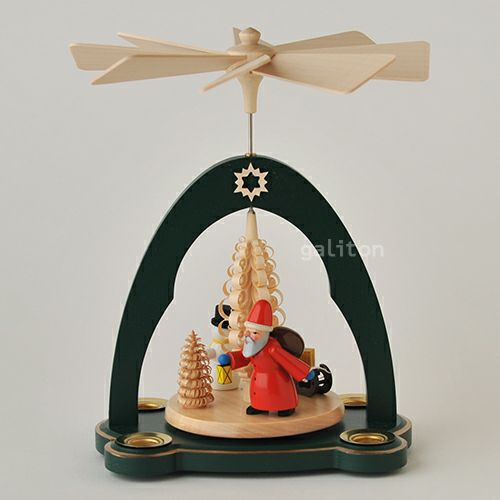 【xmas限定販売】 クリスマスピラミッド アルビンプライスラー Albin Preissler サンタの贈り物 緑 085437G