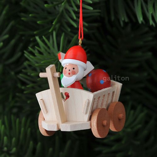 【xmas限定販売】《クリスマスオーナメント》 クリスティアンウルブリヒト Christian Ulbricht 白木荷車にのるサンタ