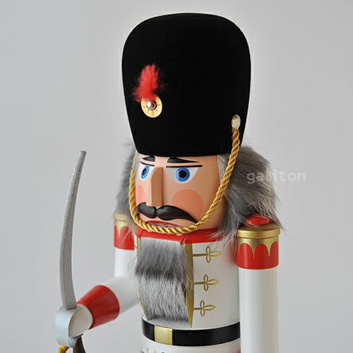 くるみ割り人形 ザイフェナーフォルクスクンスト Seiffener Volkskunst デーン人 白 112043