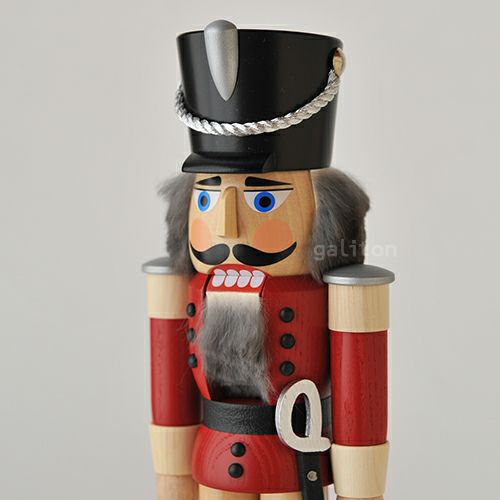 くるみ割り人形 ザイフェナーフォルクスクンスト Seiffener Volkskunst 軽騎兵(小) 赤/ナチュラル 113121